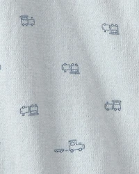 Baby Boy Train 2-Way Zip Long-Sleeve Jumpsuit - Blue