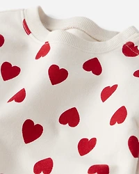 Baby Organic Cotton Bubble in Forever Hearts Print