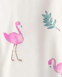 Baby Girl Flamingo PurelySoft 2-Way Zip Sleep & Play Pajamas - Ivory
