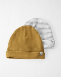 Baby 2-Pack Organic Cotton Rib Caps