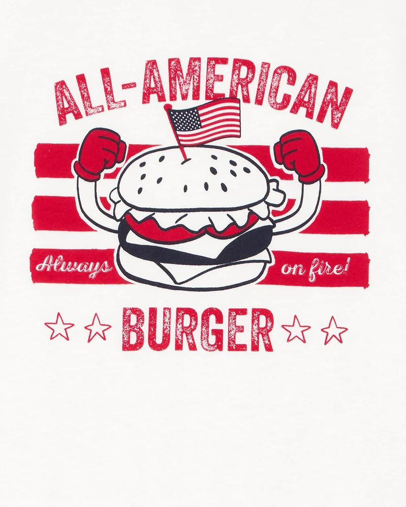 Kid All American Burger Short-Sleeve Graphic Tee - White