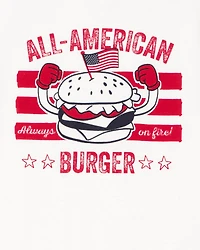 Kid All American Burger Short-Sleeve Graphic Tee - White