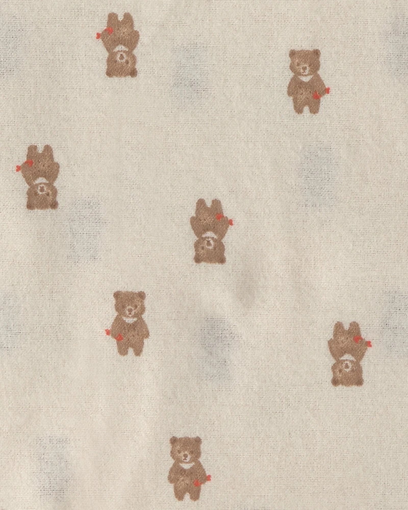 Baby 4-Pack Bear Receiving Blankets - Brown/Ivory