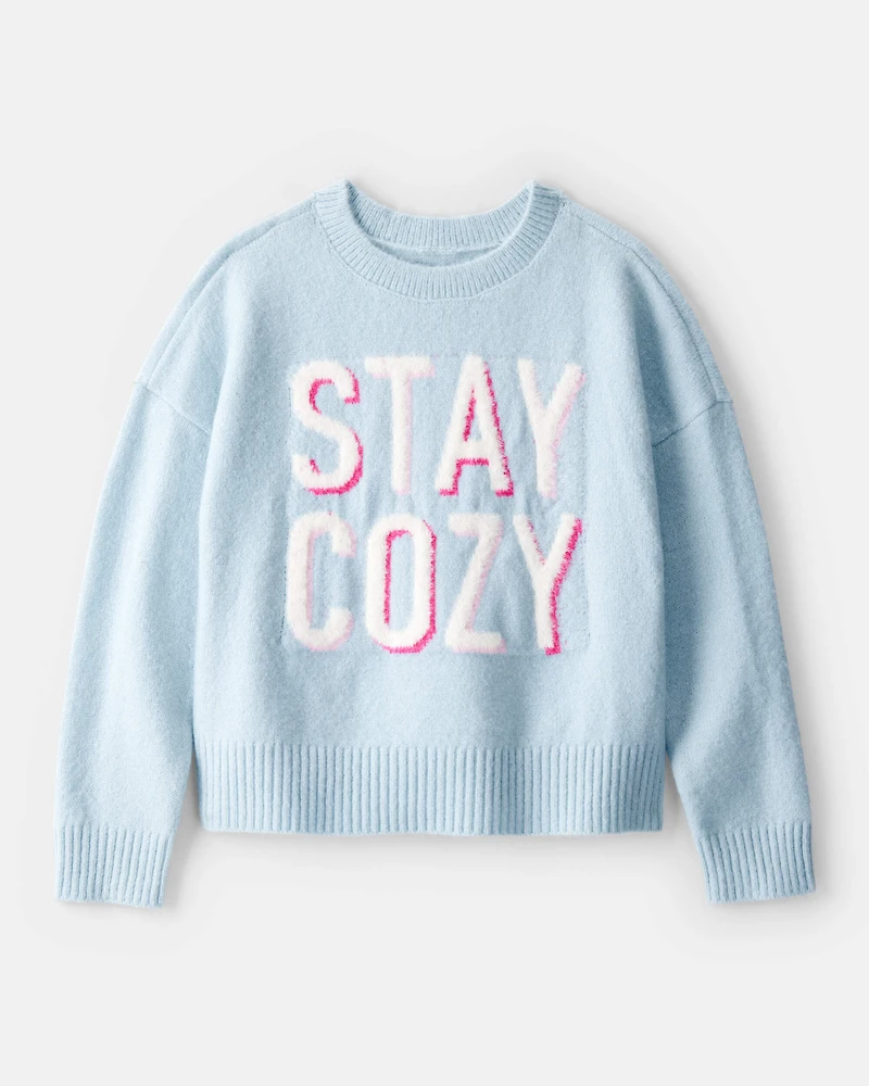 Girls Stay Cozy Sweater - Blue