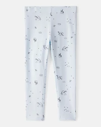 Toddler Girl 2-Piece Unicorn Top & Cotton Leggings Set - Blue