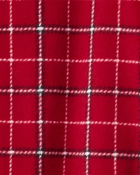 Toddler Boy Plaid Fleece Long-Sleeve Loose Fit 1-Piece Pajamas - Red