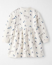 Toddler Girl French Terry Dress Made with Organic Cotton in Snowy Slopes Print