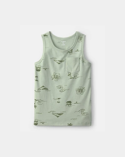 Boys Beach Pocket Tank Top - Green