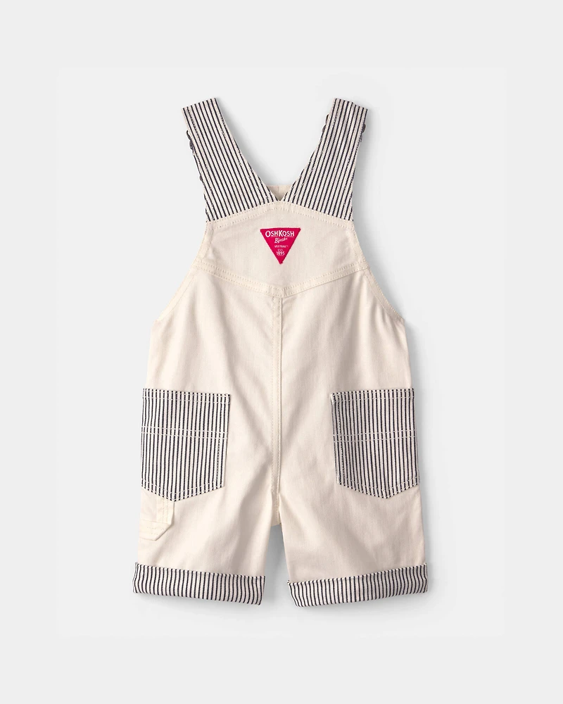 Toddler Striped Shortall - Ivory/Navy Blue