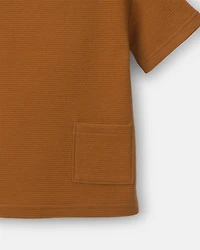 Toddler Boy Henley Tee with Pocket - Golden Yellow