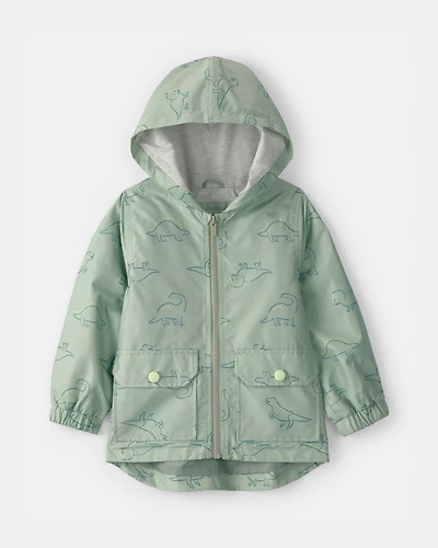 Toddler Boy Dinosaur Raincoat - Green