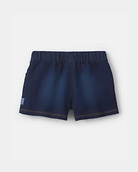 Toddler Girl French Terry Knit Shorts - Dark Wash