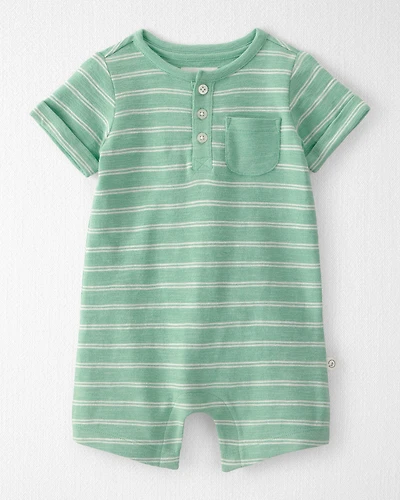 Baby Short-Sleeve Romper Made with Organic Cotton in Stripes