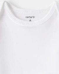 Baby 10-Pack Short Sleeve Cotton Bodysuits - White