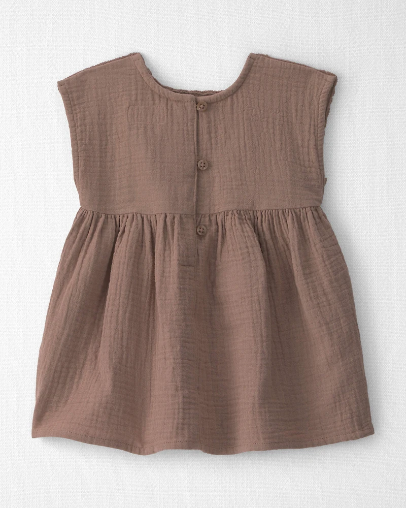 Baby Girl Organic Cotton Gauze Crochet Dress