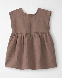 Baby Girl Organic Cotton Gauze Crochet Dress