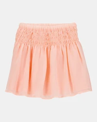 Kid 2-Piece Butterfly Pointelle Tee & Chiffon Skirt Set - Pink