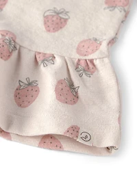Girls 2-Piece Top & Short Set Made with Organic Cotton in Strawberry Print