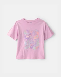 Girls Bubble Oversized Graphic Tee - Pink