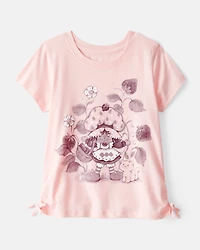 Kid Strawberry Shortcake Ruched Short-Sleeve Graphic Tee - Pink