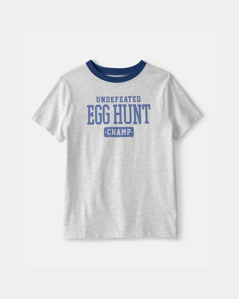 Kid Easter Egg Hunt Graphic Tee - Grey