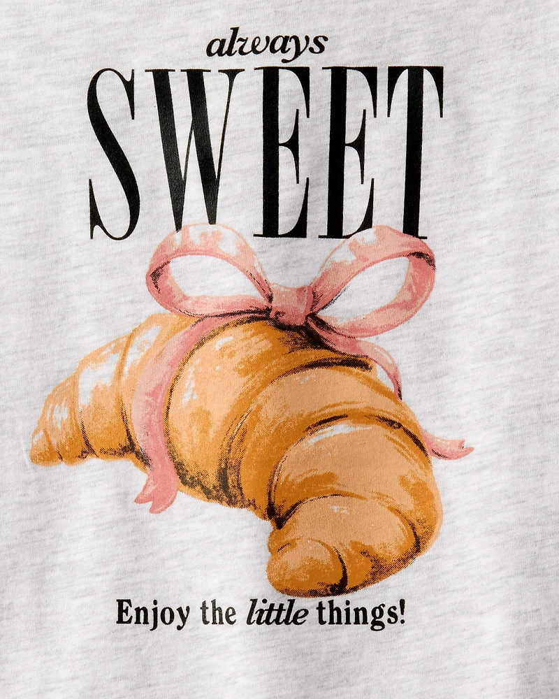 Girls Always Sweet Long-Sleeve Graphic Tee - Grey