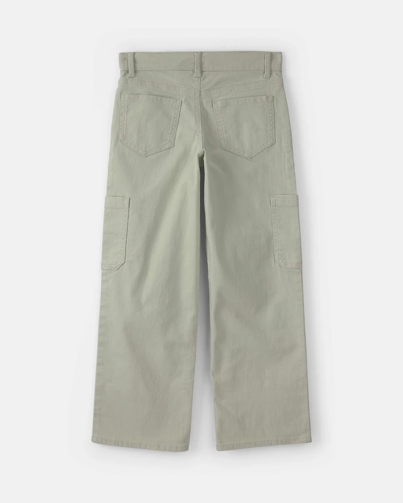 Girls Straight-Leg Cargo Pants - Green