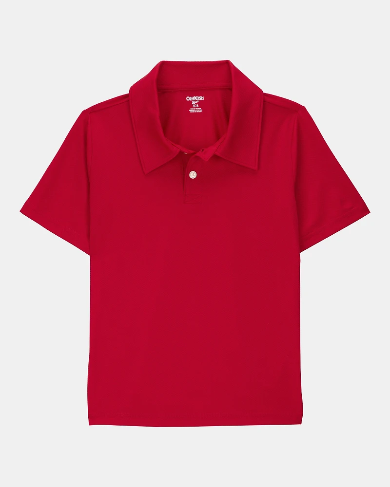 Kid Active Uniform Polo Shirt in Moisture Wicking BeCool™ Fabric - Red