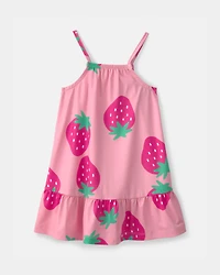 Toddler Girl Strawberry Swim Dress - Pink