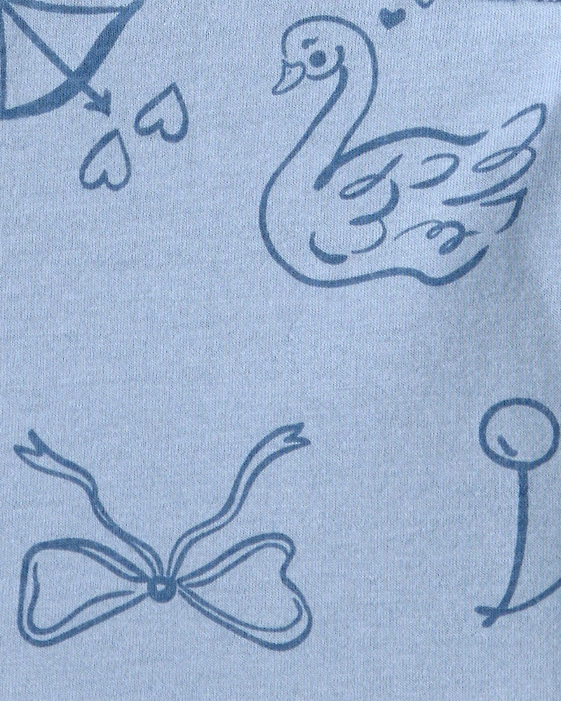 Toddler Girl Bow Icon Long-Sleeve Knit Dress - Blue