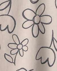 Baby Girl Ladybug Floral Top - Brown