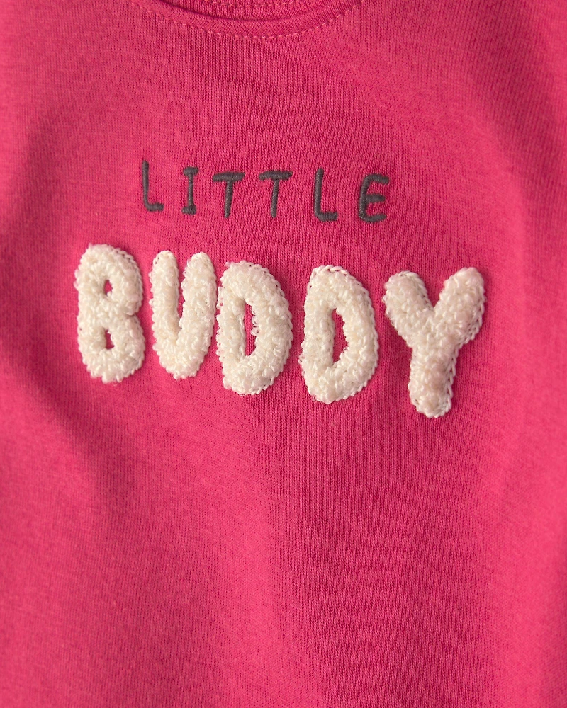 Baby Boy 2-Piece 'Little Buddy' Bodysuit & Pant Set - Red/Grey