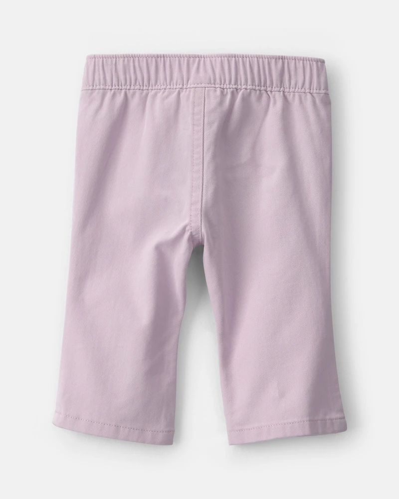 Baby Girl Straight-Leg Scalloped Pocket Pants - Purple