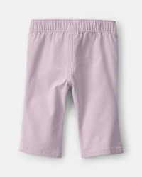 Baby Girl Straight-Leg Scalloped Pocket Pants - Purple