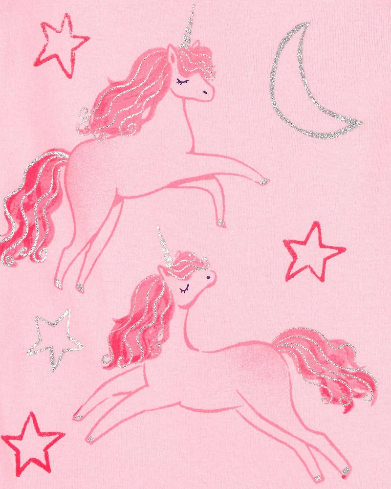 Toddler Girl 4-Piece Unicorn Cotton Pajamas