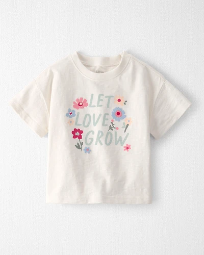 Toddler Girl Organic Cotton 'Let Love Grow' Boxy Tee