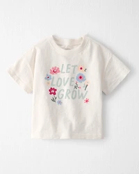 Toddler Girl Organic Cotton 'Let Love Grow' Boxy Tee