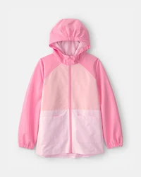 Girls Colorblock Raincoat - Pink