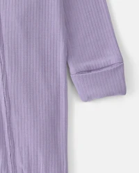 Baby Girl 2-Way Zip PurelySoft Sleep & Play Pajama - Purple
