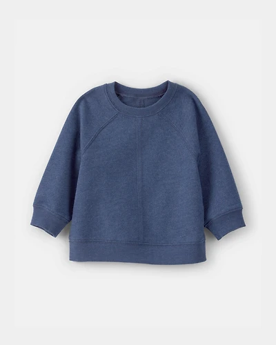 Baby Boy French Terry Pullover Sweatshirt - Blue