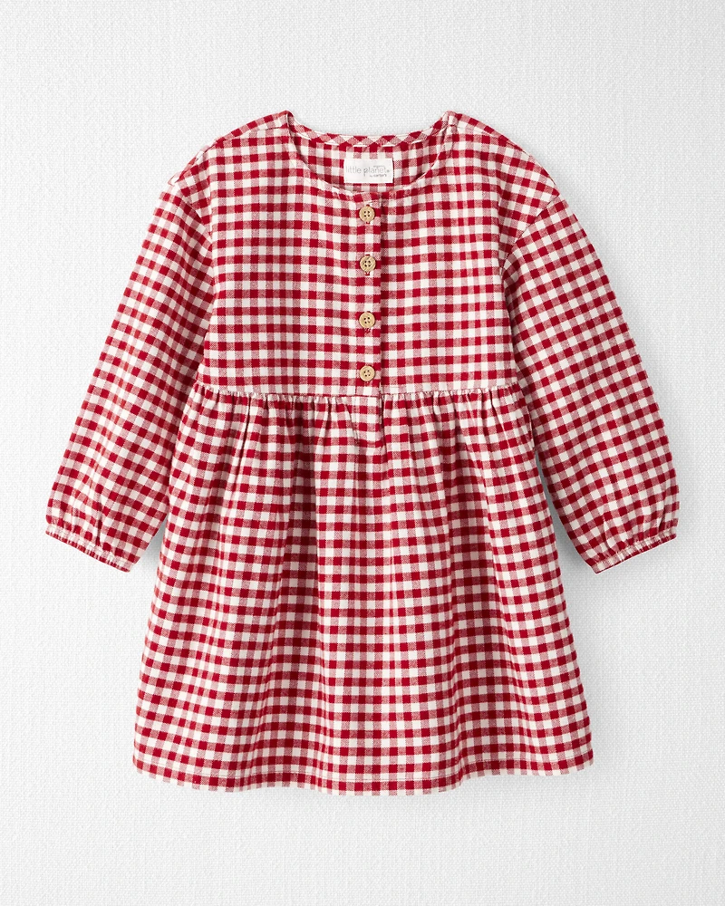 Toddler Girl Organic Cotton Flannel Dress