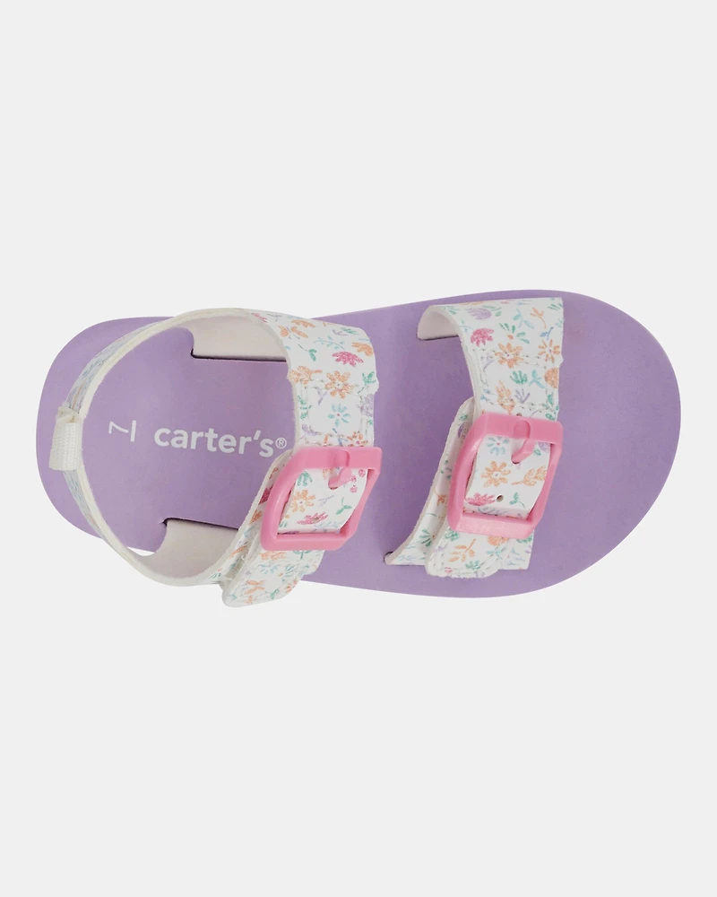 Toddler Casual Floral Sandals - Pink/White