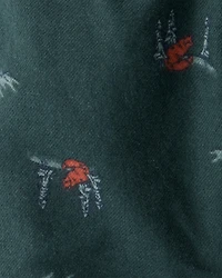 Baby Boy Woodland Fox Print Drawstring Pants - Green