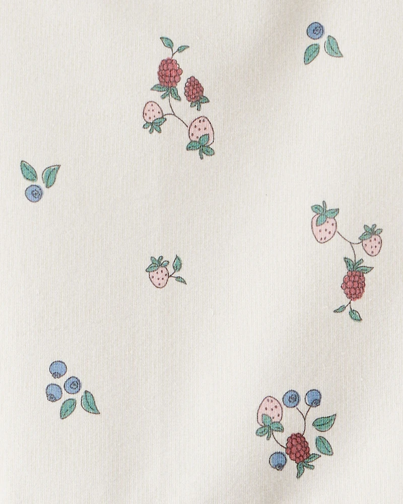 Kid Organic Cotton French Terry Dress in Berry Blossom Print