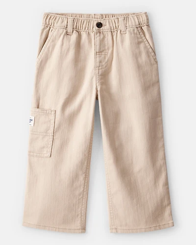 Toddler Boy  Wide-Leg Carpenter Twill Pants - Khaki