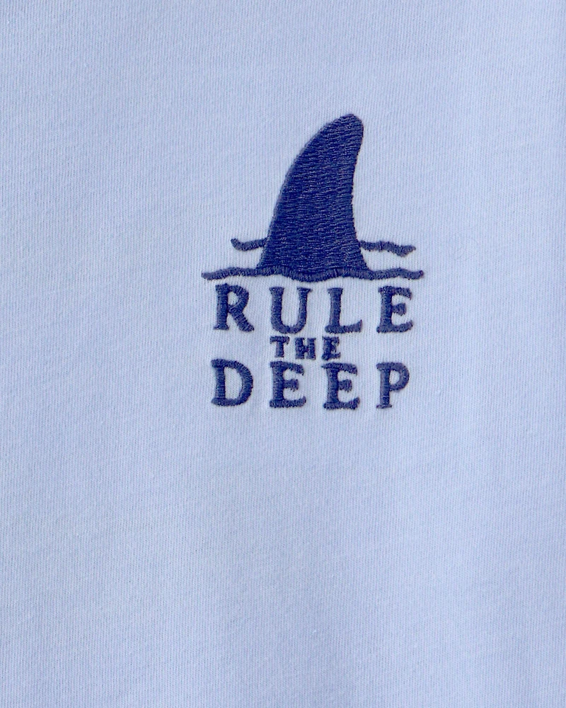 Boys Shark Ocean Life Graphic Tee - Blue