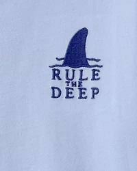 Boys Shark Ocean Life Graphic Tee - Blue