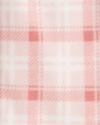 Girls 2-Piece Plaid Long-Sleeve Shirt & Pant Set - Pink