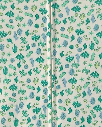 Baby Girl Floral 100% Cotton 1-Piece Romper Pajama - Green