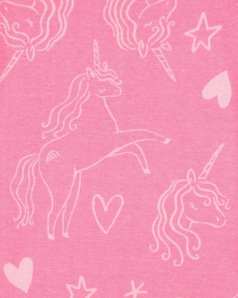 Toddler Girl 4-Piece Unicorn Cotton Pajamas